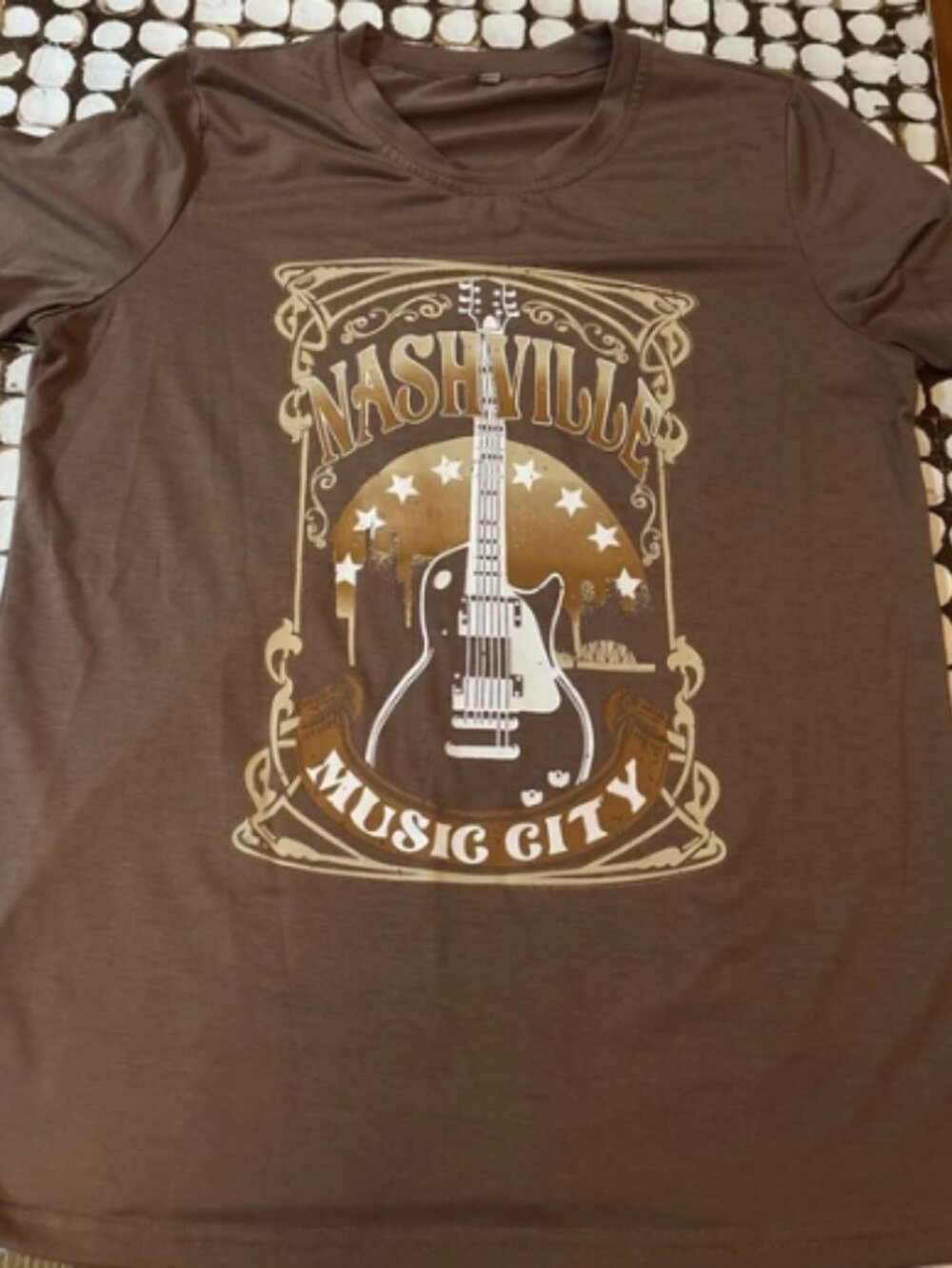 Nashville Music City Guitar Printed T-shirt